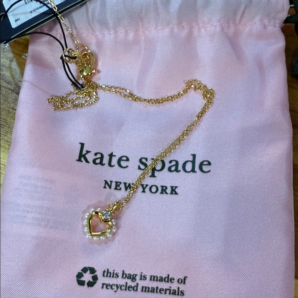 Kate Spade Gold Heart Pendant Necklace – Classic Giftable Piece NWT